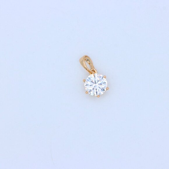 "Sparkling White Round Pendant in Gold Finish for Daily Elegant Wear, XPPT1678 - Picture 9 of 13